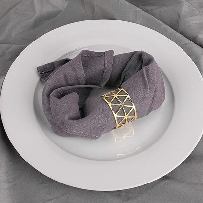 12PCS-LUNEY Gold Napkin Rings Set of 12 Metal Napkin Holder - Image 4