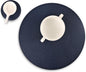 Set of 8 Faux Leather Round Placemats and Coasters, Coffee Mats Kitchen Table by JOVONO