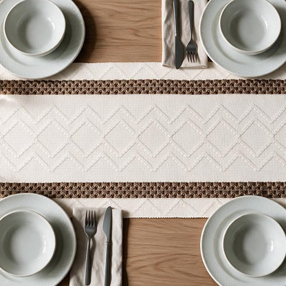 Artoid Mode Coffee Stripe Woven Rustic Table Runner 12x72 Inch | Holiday - Image 5