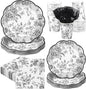 Kochorie 144 Pieces Black Floral Paper Plates and Napkins Party Supplies by Kochorie