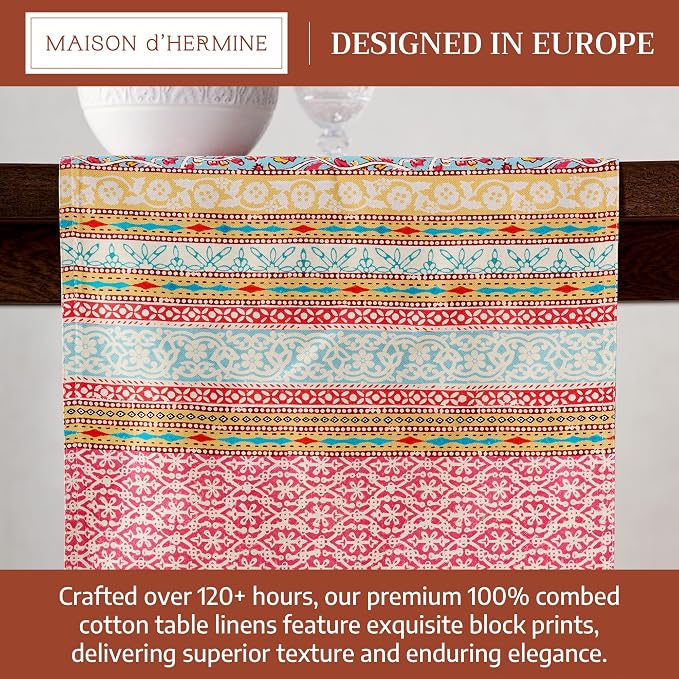 Maison d' Hermine Table Runner 100% Combed Cotton 14.5"x72" | Table Runners 72 - Image 3