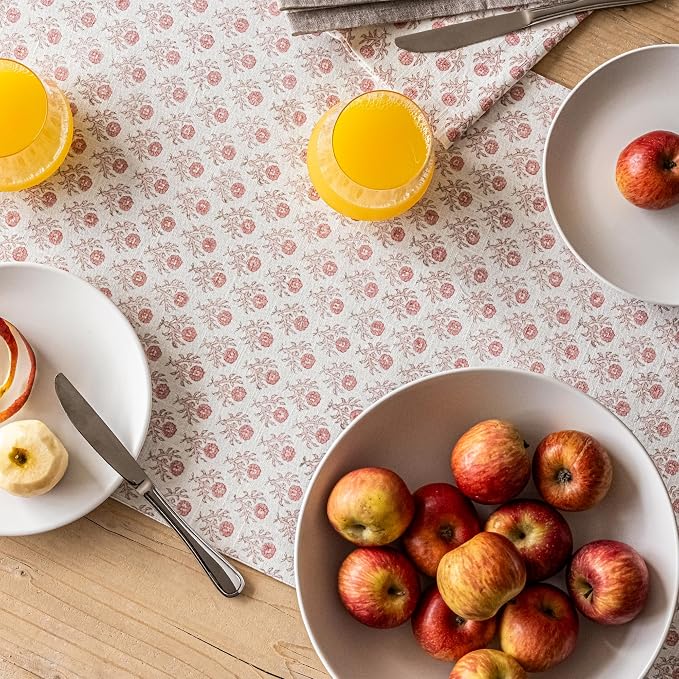 Over&Back 18x90 Hand-Blocked Printed Cotton Table Runner - Image 8