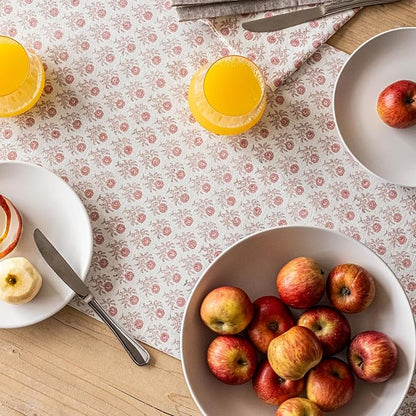 Over&Back 18x90 Hand-Blocked Printed Cotton Table Runner - Image 8