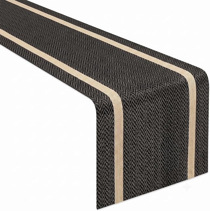 FAVE Woven Vinyl Table Runner 72x12 Inches Heat Resistant Table Runner | by FAVE