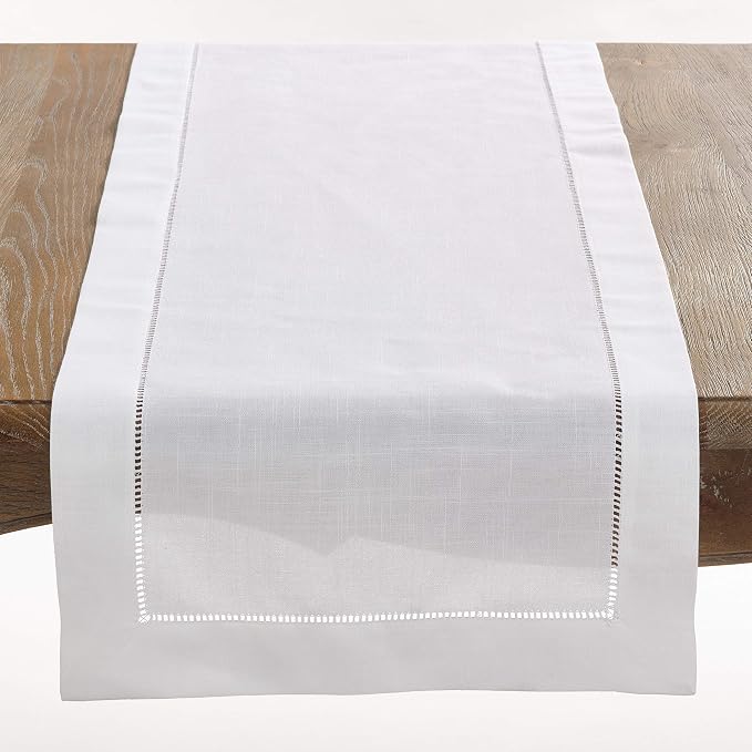 SARO LIFESTYLE Hemstitched Border Table Runner by SaroLifestyle
