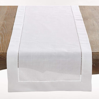 SARO LIFESTYLE Hemstitched Border Table Runner by SaroLifestyle