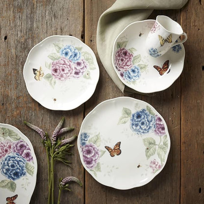 Lenox Butterfly Meadow Hydrangea Porcelain 12-Piece Dinnerware Set - Image 6