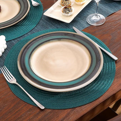 SHACOS Round Placemats Set of 4 Woven Braided Table Placemats 15 inch Circle - Image 5