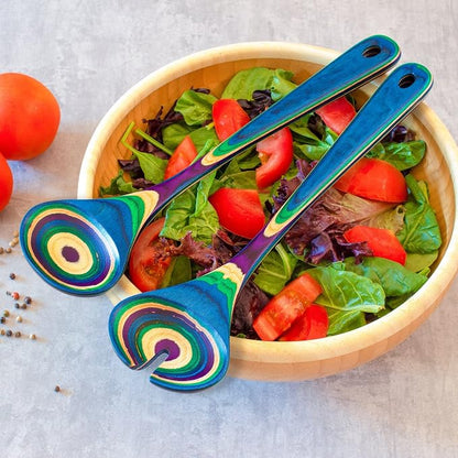 Totally Bamboo Baltique Mumbai Collection Wooden Salad Serving Utensil Set - Image 2