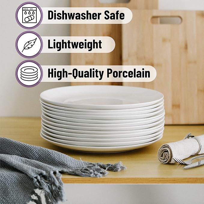 BTaT- White Dinner Plates, 10.5 inch, Restaurant Dishes - Image 4