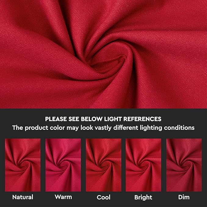 Encasa XO Table Runner, Cotton Canvas Dining Runner 13"x104" | Deep Red - Image 3