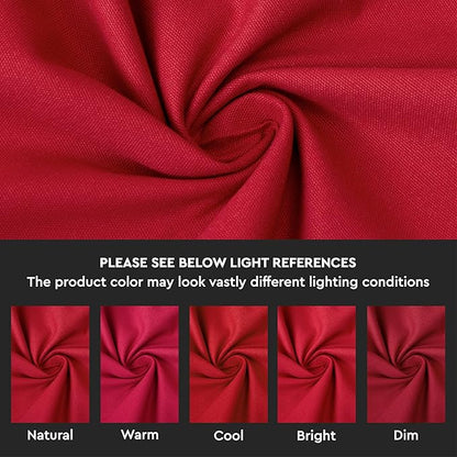Encasa XO Table Runner, Cotton Canvas Dining Runner 13"x104" | Deep Red - Image 3