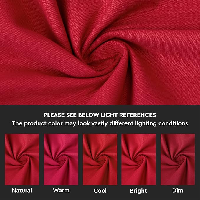 Encasa XO Table Runner, Cotton Canvas Dining Runner 13"x72" | Deep Red - Image 3