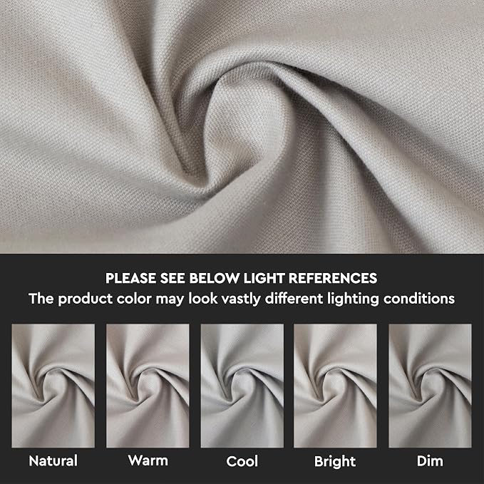 Encasa XO Table Runner, Cotton Canvas Dining Runner 13"x59" | Light Grey - Image 3