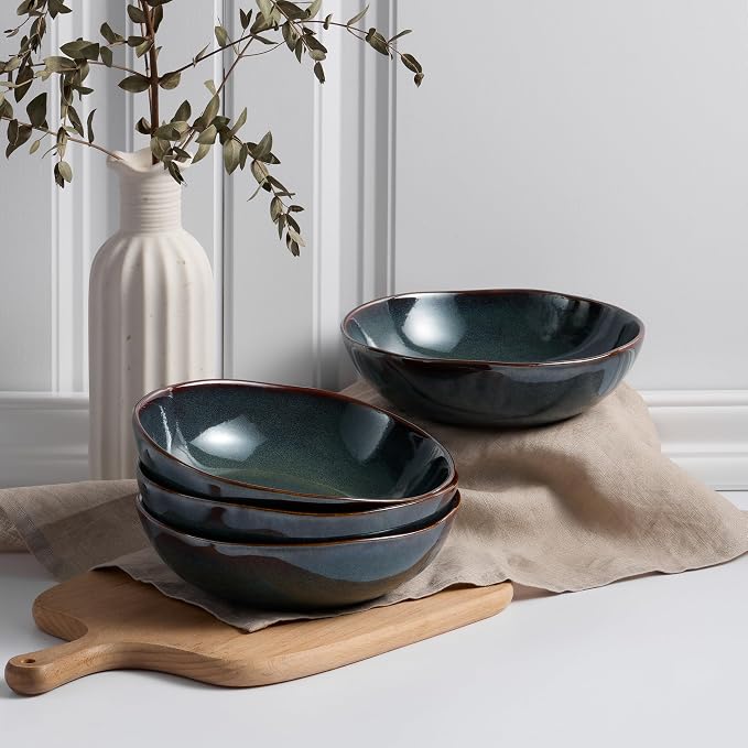 HaWare Cereal Bowls, 26oz Stoneware Serving Bowls Set of 4, by HaWare