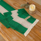 Keketoarrange Christmas Green Boho Table Runner 12x36 Inch | Woven Burlap by KEKETOARRANGE