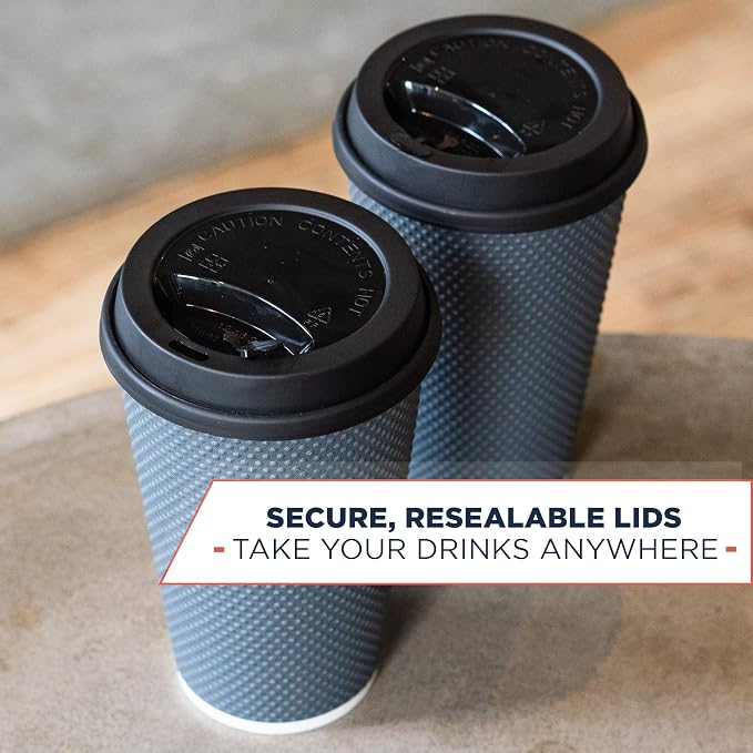 To Go Coffee Cups With Lids - 16 oz Disposable Coffee Cup With Lid. Large Togo - Image 6