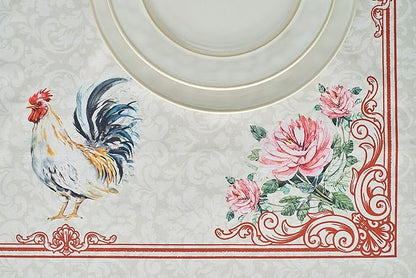 Maison d' Hermine Table Cloth Square Table 100% Cotton 54 x 54 Inches Tablecloth Reusable Decorative for Dining Room Farmhouse Home Valentines Day Decorations Spring Summer - Campagne