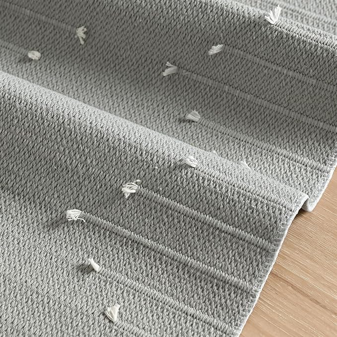 Artoid Mode Grey Farmhouse Rustic Cotton Woven Table Runner, Seasonal Retro - Image 7
