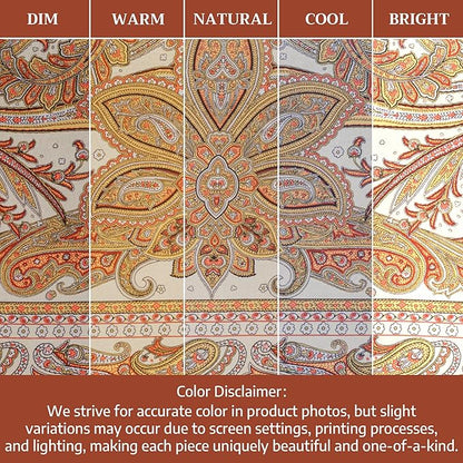 Maison d' Hermine Table Cloth Round Table 100% Cotton 69 Inches Fall Tablecloth Reusable Everyday Use for Thanksgiving Christmas Decorations Dining Farmhouse Party (Kashmir Paisley)