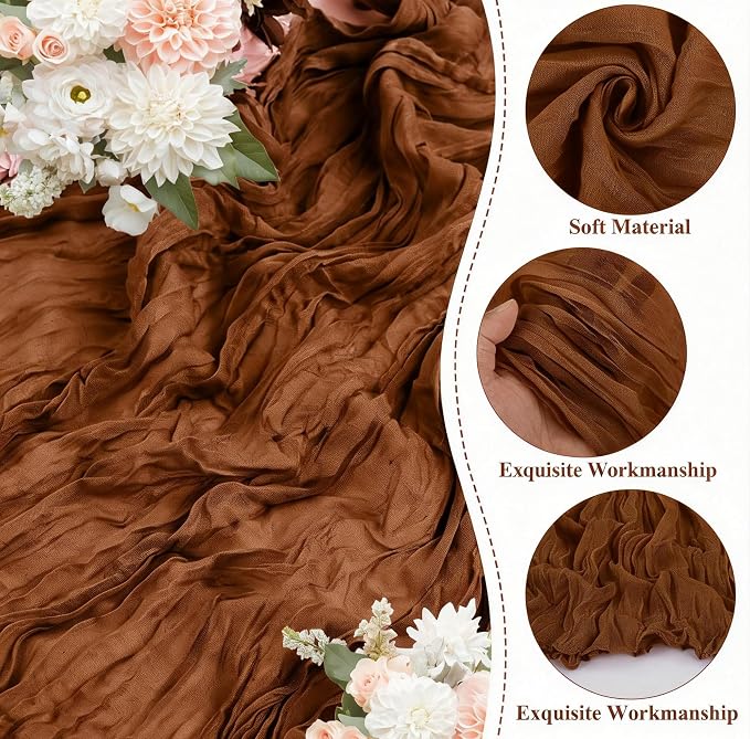 8 Packs Cheesecloth Table Runner 10FT Long Boho Gauze Fabric Table Runner - Image 5