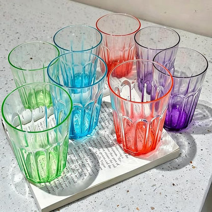 Plastic Drinking Glasses Set of 8，15oz Plastic Cups Reusable Tumblers | Water - Image 9