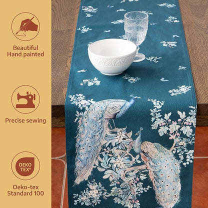 Maison d' Hermine Table Runner 100% Combed Cotton 14.5"x108" | Table Runners - Image 2