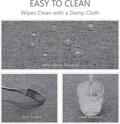 Rectangle Tablecloth Linen Textured Waterproof & Stain Resistant Table Cloth Wrinkle Free Decorative Fabric Farmhouse Table Cover for Dining/Party/Buffet/Wedding, 60 x 84 Inch, Dark Grey