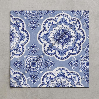 Maison d' Hermine Cloth Napkins Set of 4 100% Cotton Everyday Reusable Square Napkins Cloth Washable Dinner Party Wedding Restaurant Valentines Day Decorations Spring/Summer(Melodie Bleue, 20" x 20")