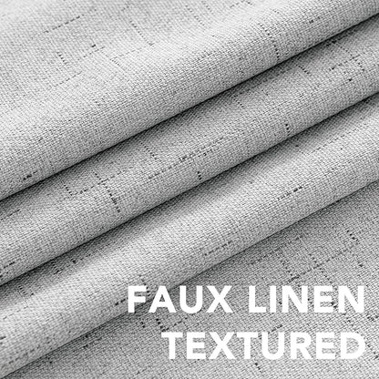 H.VERSAILTEX 100% Blackout Curtains for Bedroom Thermal Insulated Linen Textured Curtains Heat and Full Light Blocking Drapes Living Room Curtains 2 Panel Sets, Glacier Gray, 42x84 Inch