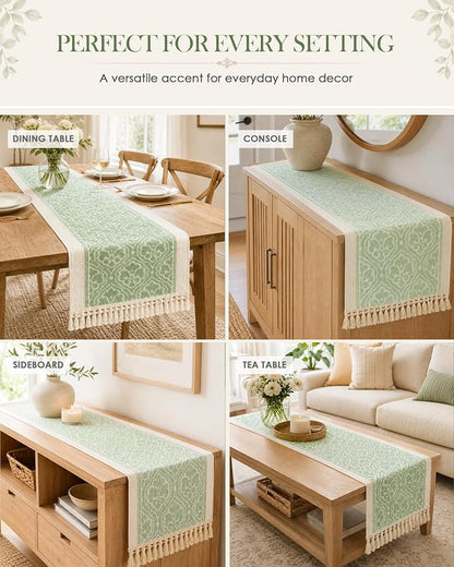 Table Runner, 13.8 x 72 Inch, Jacquard Woven - Image 4