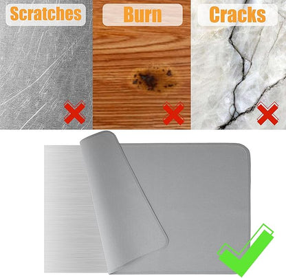 24 x 31in Fireproof Grill Mats for Outdoor Grill to Protect Your Grill Table - Heat Resistant Grill Table Mat - Waterproof & Oilproof BBQ Mat - Grey