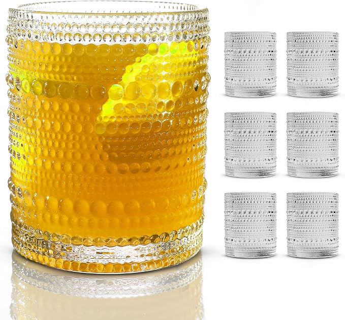 Hobnail Drinking Glasses, Vintage Glassware Set of 6, Vintage Drinking Glasses by BULK+PARADISE