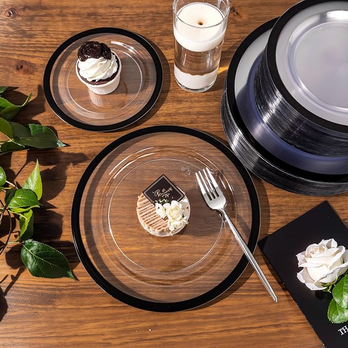 U-QE 120pcs Black Plates Disposable - Image 9