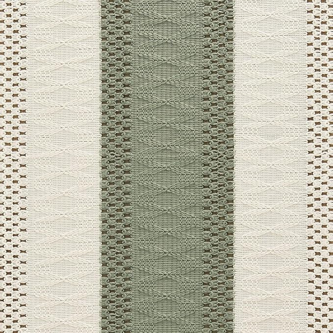Macrame Style Bicolor Stitching Table Runner 14x90in Green | Woven Boho Table - Image 6