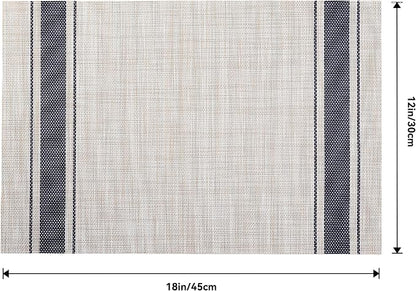 Leetaltree Khaki-Blue Placemats, Heat Resistant Non-Slip Place mats - Image 7