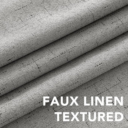 H.VERSAILTEX Primitive Linen Curtains 100% Blackout Curtain Drapes Burlap Curtains with White Thermal Insulated Liner, Grommet Top Drapes Living Room/Bedroom (2 Panels, 42 x 84 Inch, Dove Gray)
