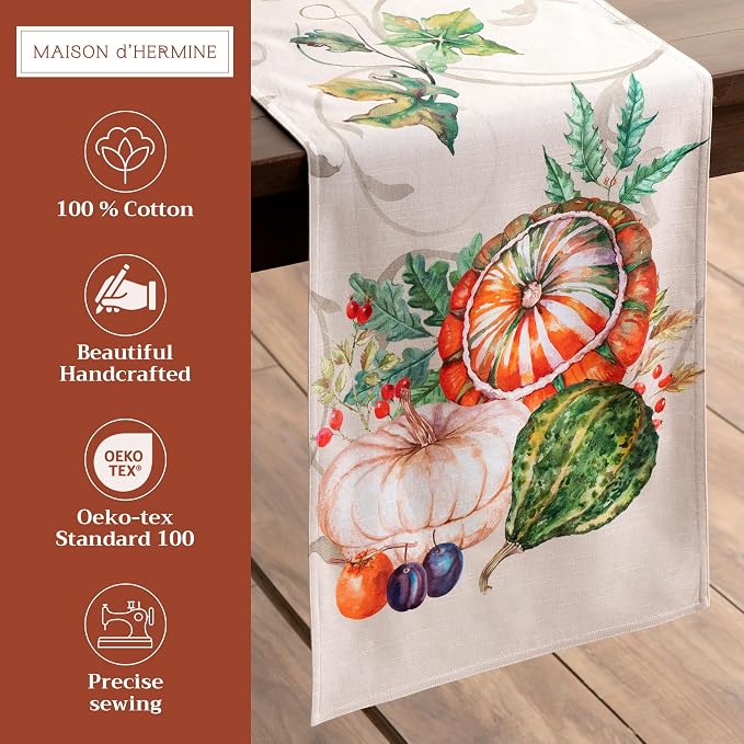 Maison d' Hermine Table Runner 100% Cotton 14.50" x 108" | Table Runners 108 - Image 2