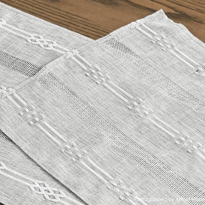 Artoid Mode Grey Farmhouse Embroidered Hollow Table Runner, Seasonal Kitchen - Image 5