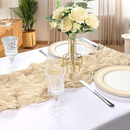 6 Pack 10Ft Beige Cheesecloth Table Runner 23 x 120 Inch | Gauze Rustic Boho - Image 6