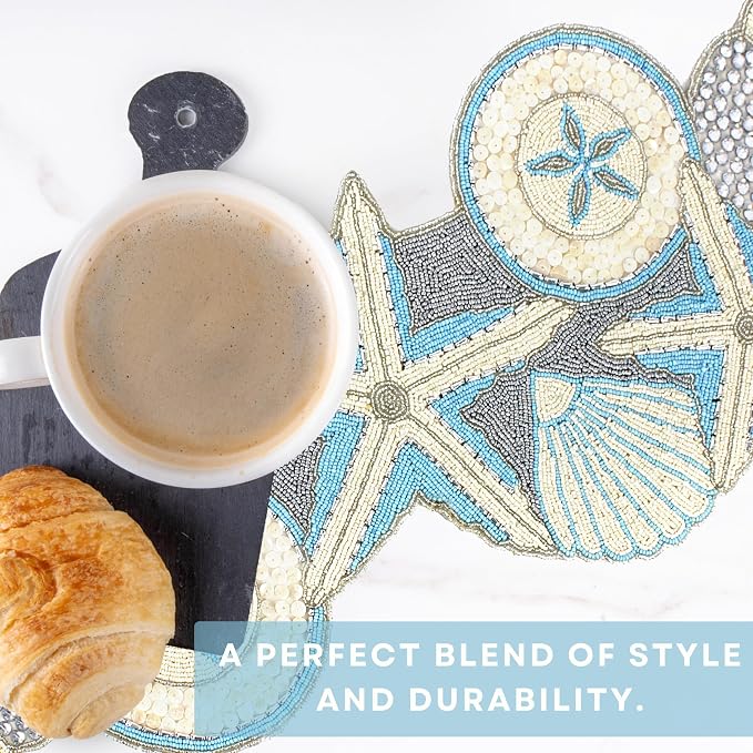Beaded Table Runner- 36 " Elegant Glass Beads & Polyester Non-Slip Table Runner - Image 3