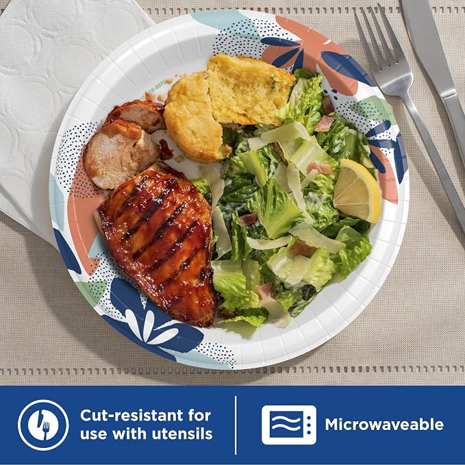 Dixie Large Paper Plates, 10 Inch, 2X Stronger*, Microwave-Safe, Soak-Proof - Image 5