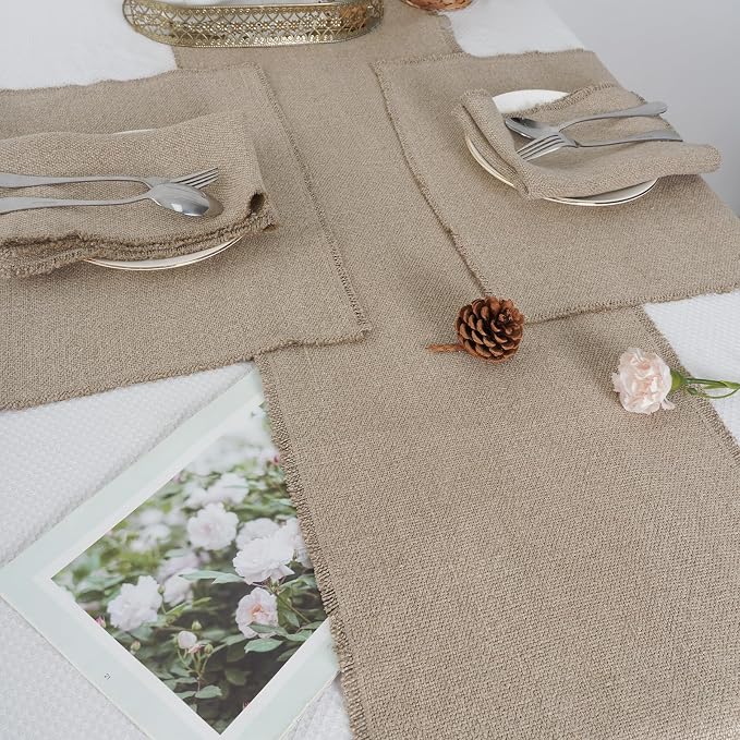 100% Pure Linen Table Runner 106 Inches Long-Super Thick Noble 14 x 106 Inch - Image 4