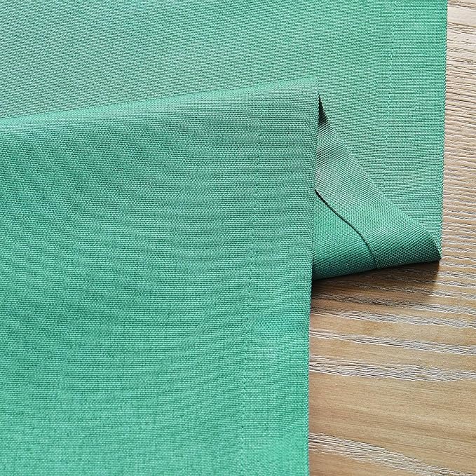 Basic Linen Style Table Runner, 14x108 Inch Teal | Mitered Corner Design - Image 6