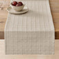 Artisanal Grid Linen Table Runner, 13x72 Inches Neutral Beige | Heavy Textured by ZEEMARTONLINE