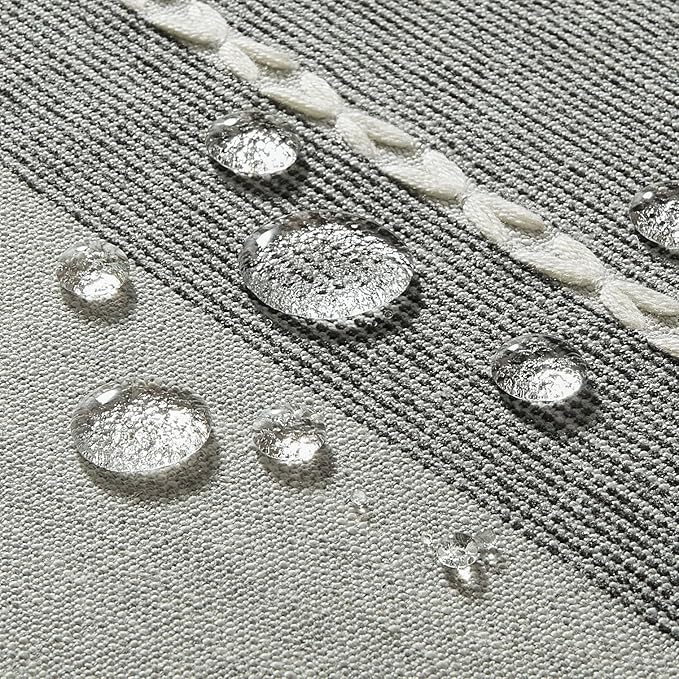 ZeeMart Contrast Linen Table Cloth Rectangle Table Cloths 60x120 Inch Grey, Farmhouse Style Heavy Weight Grey Tablecloth, Water Resistant Burlap Tablecloths