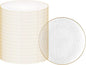 PARTY BARGAINS 13-Inch Charger Plates - 96 Pack, Hammered Clear Gold Rim, Heavy-Duty Disposable Chargers for Elegant Dining - Ideal for Weddings and Formal Events