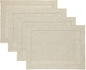 Solino Home Linen Placemats Set of 4 - Classic Hemstitch Natural Placemats 14 x 19 Inch - 100% Pure Linen Table Mats for Spring, Easter