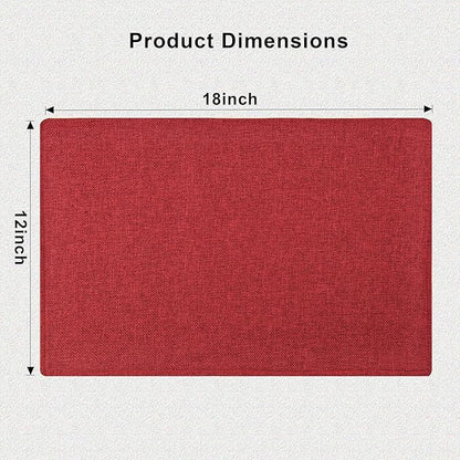 SLKQG Christmas Linen Fabric Placemats Set of 6 - Holiday Dining Table Mats for Festive Decor, Heat Resistant & Machine Washable, Place Mats for Dinner Parties, Xmas Gift for Home (6, Wine Red)