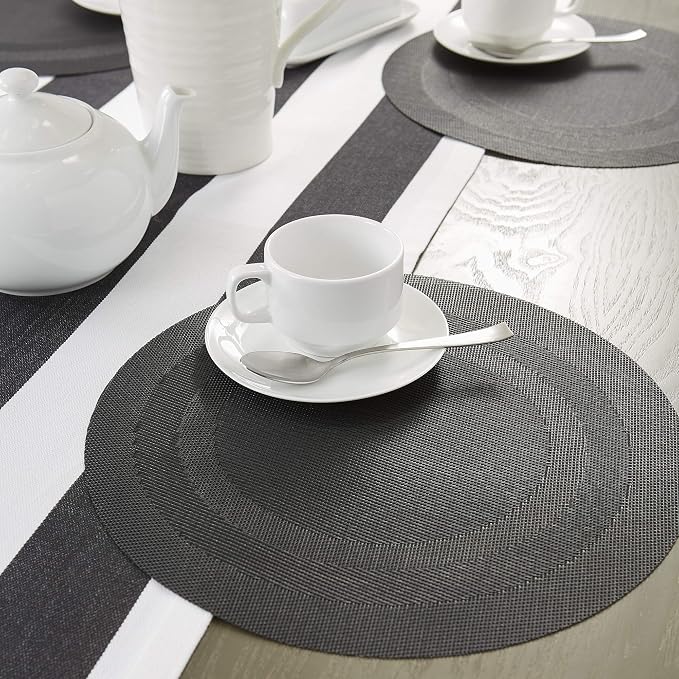 DII PVC Tabletop Collection Woven Indoor/Outdoor, Round Placemat Set, 6 Piece - Image 3